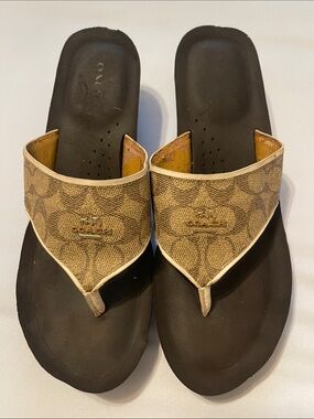 Coach Janice Signature Wedge Flip Flops
